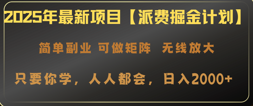 2025年最新项目【派费掘金计划】操作简单，日入2000+-清风网创