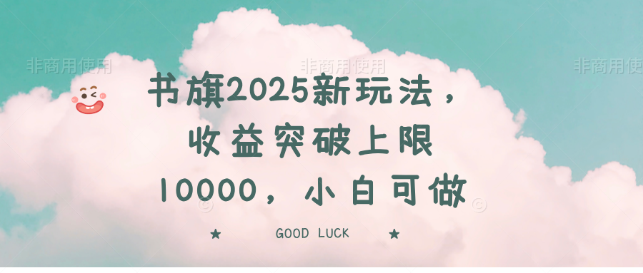 书旗2025新玩法，收益突破上限10000，小白可做-清风网创