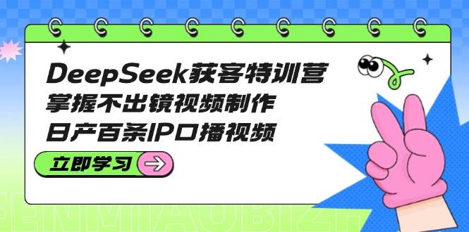 DeepSeek获客特训营：掌握不出镜视频制作，日产百条IP口播视频-清风网创
