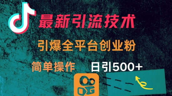 最新引流方法，引爆全平台的一个创业粉，简单操作日引300+-清风网创