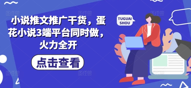 小说推文推广干货，蛋花小说3端平台同时做，火力全开-清风网创