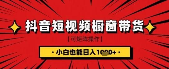 抖音短视频食品橱窗带货，小白轻松上手日入1k+【揭秘】-清风网创