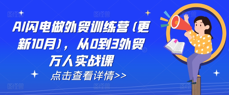 AI闪电做外贸训练营(更新25年3月)，从0到3外贸万人实战课-清风网创