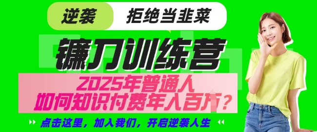 【网创项目终点站-镰刀训练营超级IP合伙人】25年普通人如何通过知识付费实现逆袭【揭秘】-清风网创